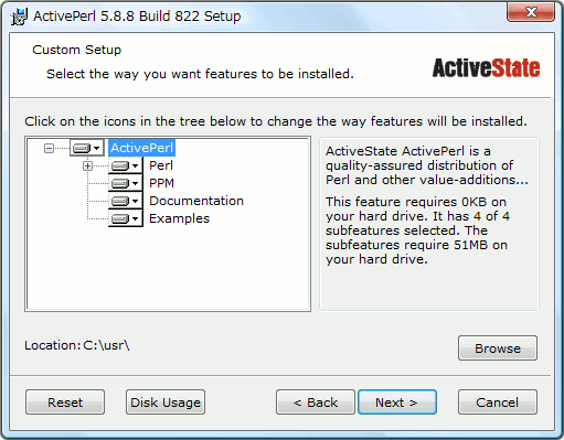 �Z�b�g�A�b�v�I�v�V�����̑I��